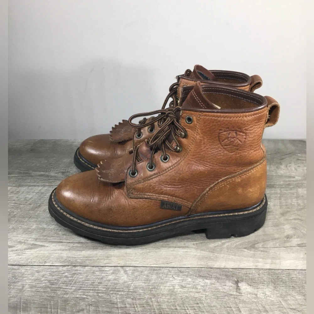 Ariat Women’s Cascade ATS Lace Up Work Boots Roper Kiltie 31080 Vintage Size 7.5 - Picture 6 of 11